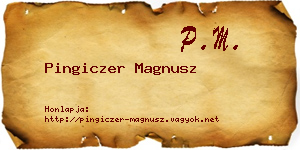 Pingiczer Magnusz névjegykártya